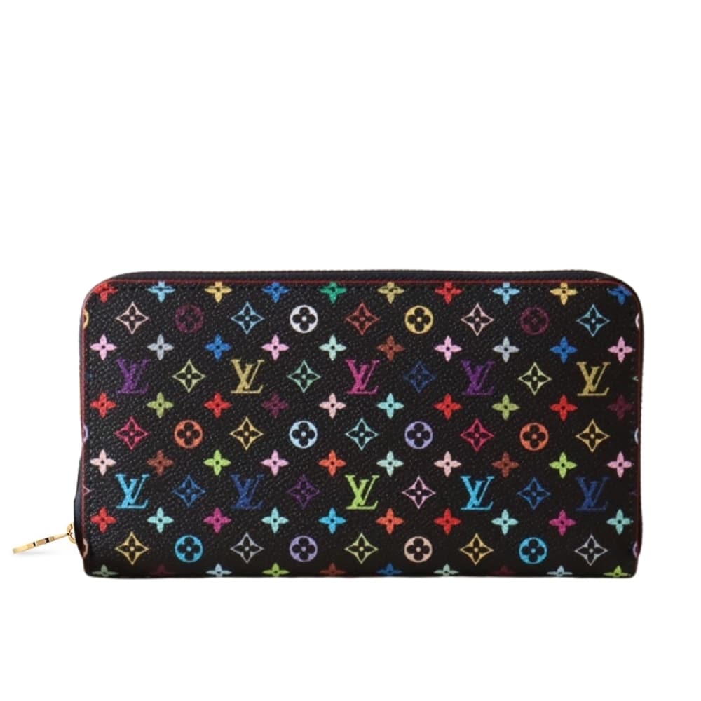 LOUIS VUITTON × 村上隆 ジッピー・ウォレット ブラック×マルチカラー 19cm