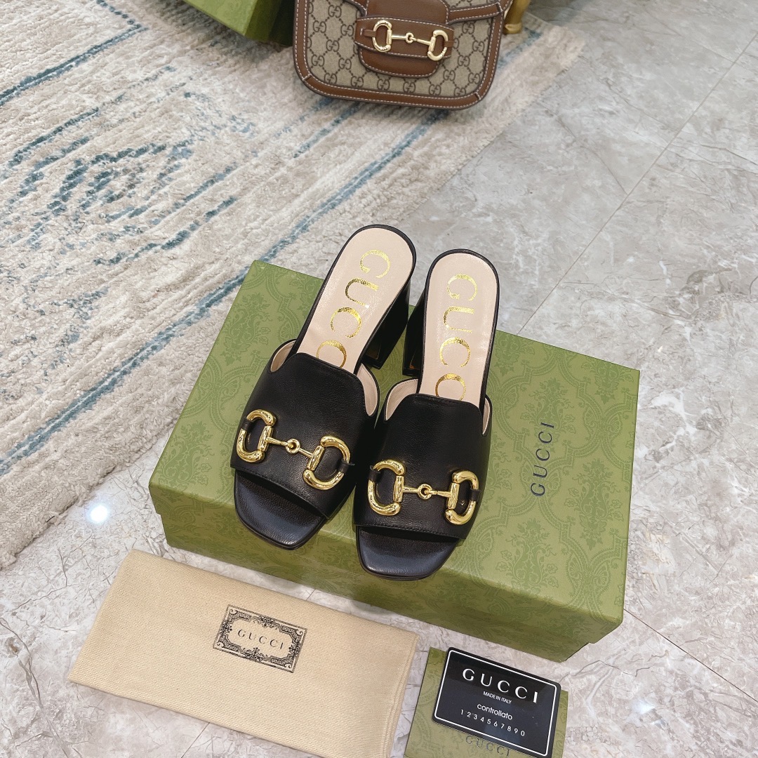 Gucci Women’s Slide Sandal With Horsebit Black 655412 BKO00 1000 - 画像 (4)