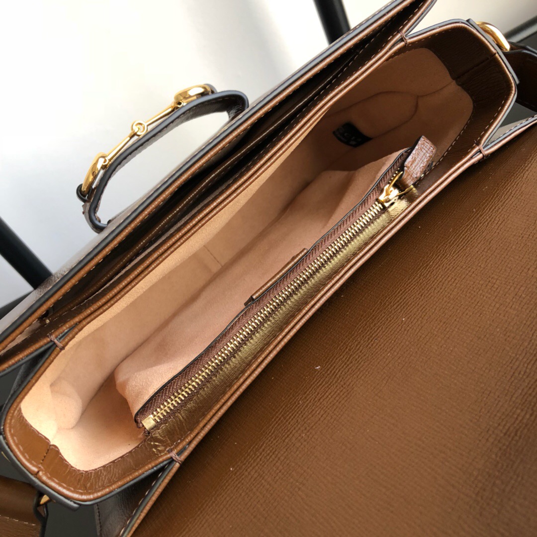 Gucci Horsebit 1955 Medium Shoulder Bag Brown Leather 25Cm 602204 1DB0G 2361 - 画像 (7)