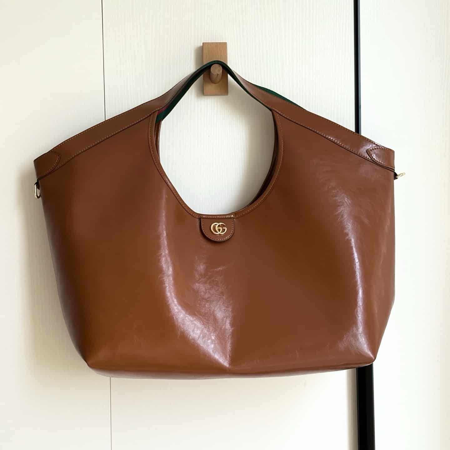 Gucci Giglio Large Tote Bag Dark Brown Leather 60Cm 853971 AAF2H 7645 - 画像 (3)