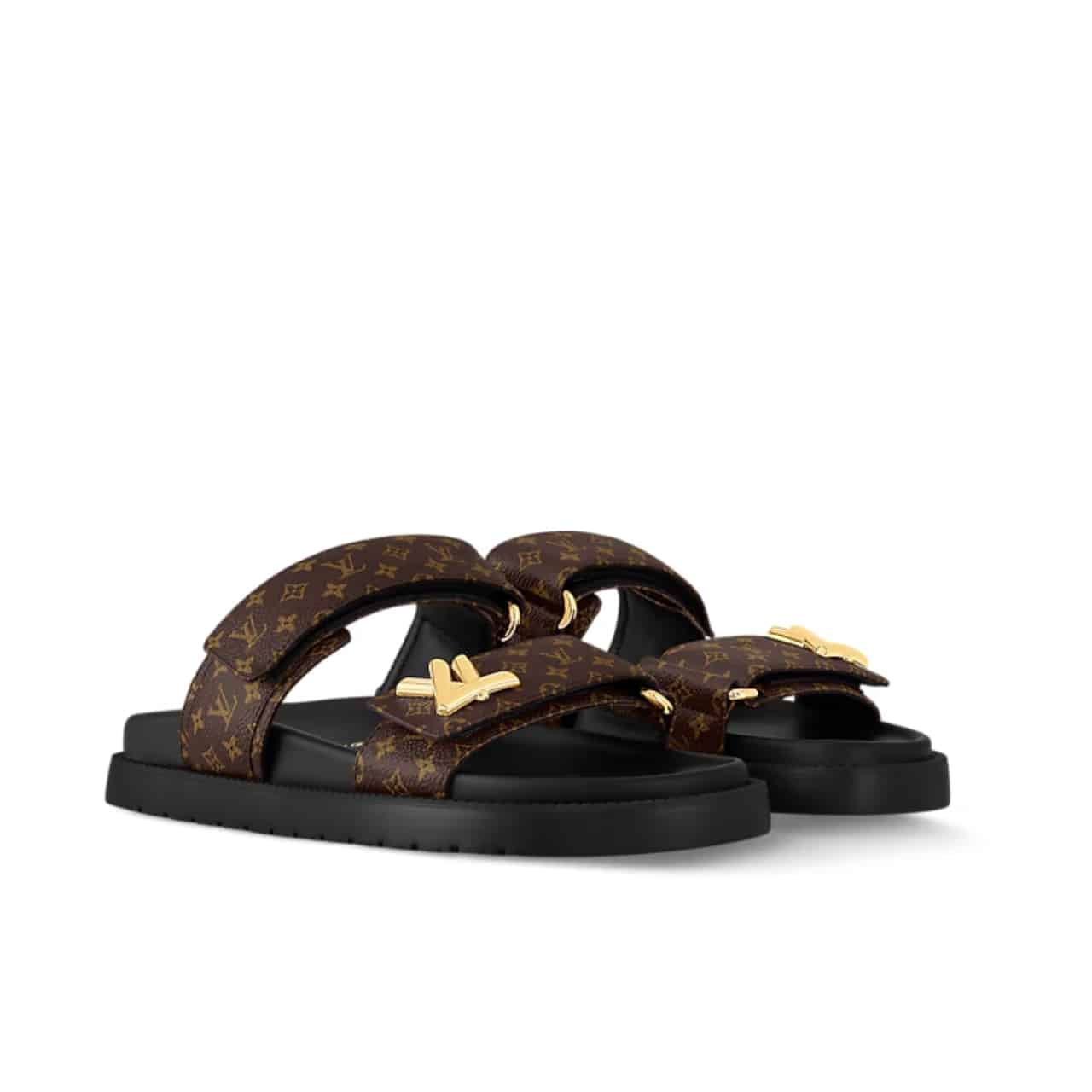 ルイ・ヴィトン LV サンセット フラット コンフォート ミュール ブラウン カカオ 1AD1HE