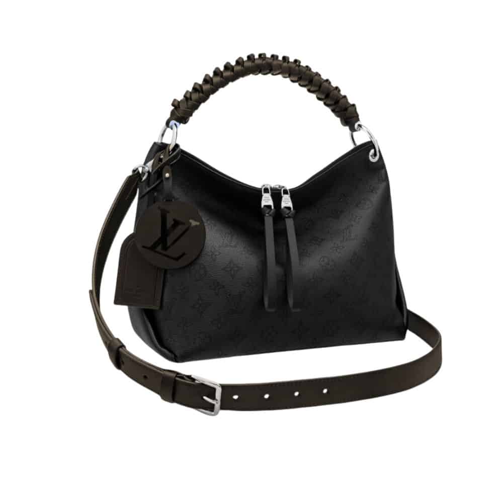 Louis Vuitton ボーブール ホーボー MM マヒナ パーフォレーテッドレザー ショルダーバッグ ブラック 32cm M56073