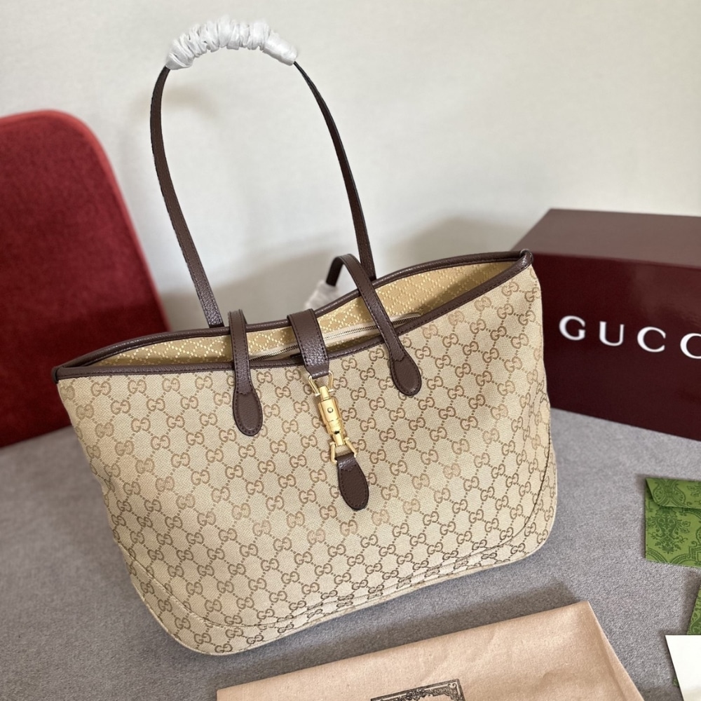 Gucci Jackie Large Tote Bag Sand And Dark Brown 45Cm 867014 FAFV2 9651 - 画像 (2)