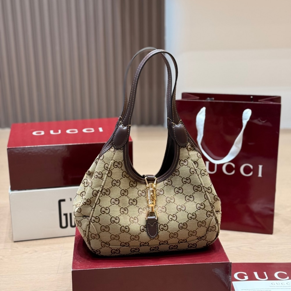 Gucci Mercato Small Tote Bag Sand And Brown GG Canvas 25cm 866646 FAFV2 9651 - 画像 (2)