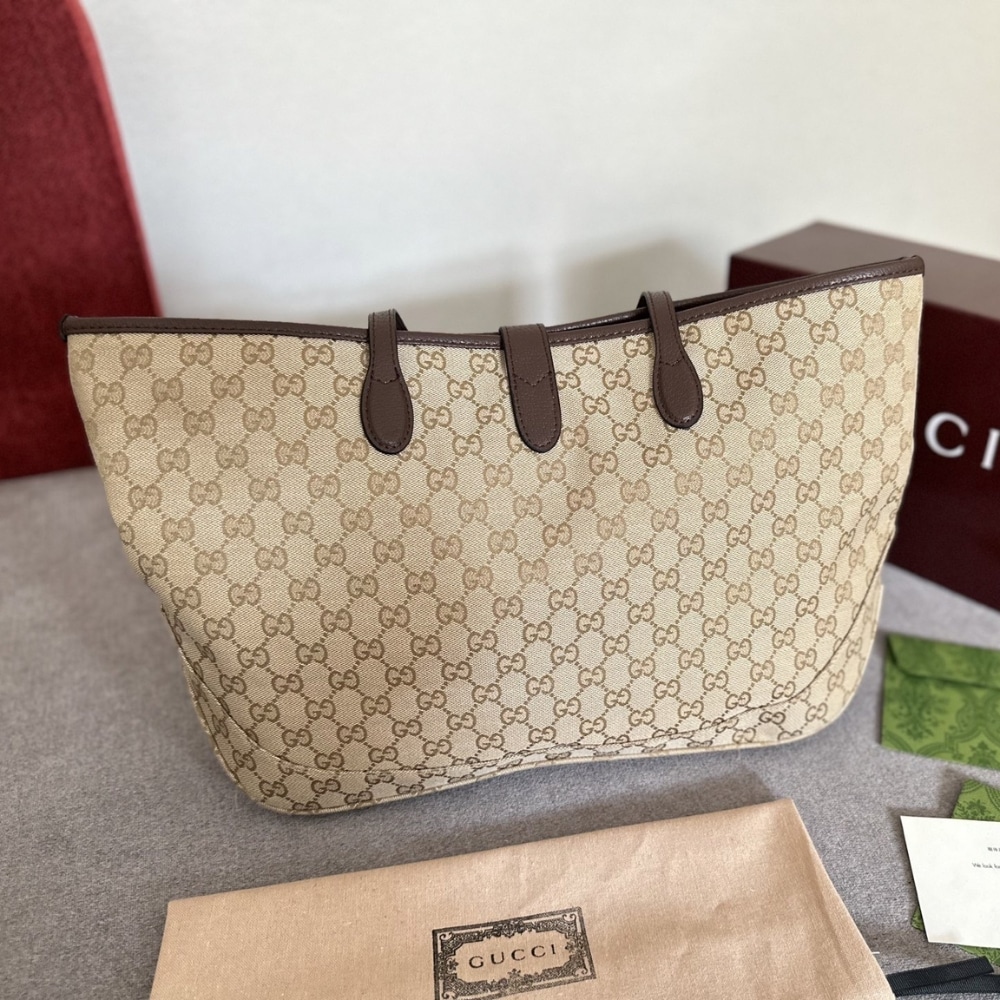 Gucci Jackie Large Tote Bag Sand And Dark Brown 45Cm 867014 FAFV2 9651 - 画像 (6)