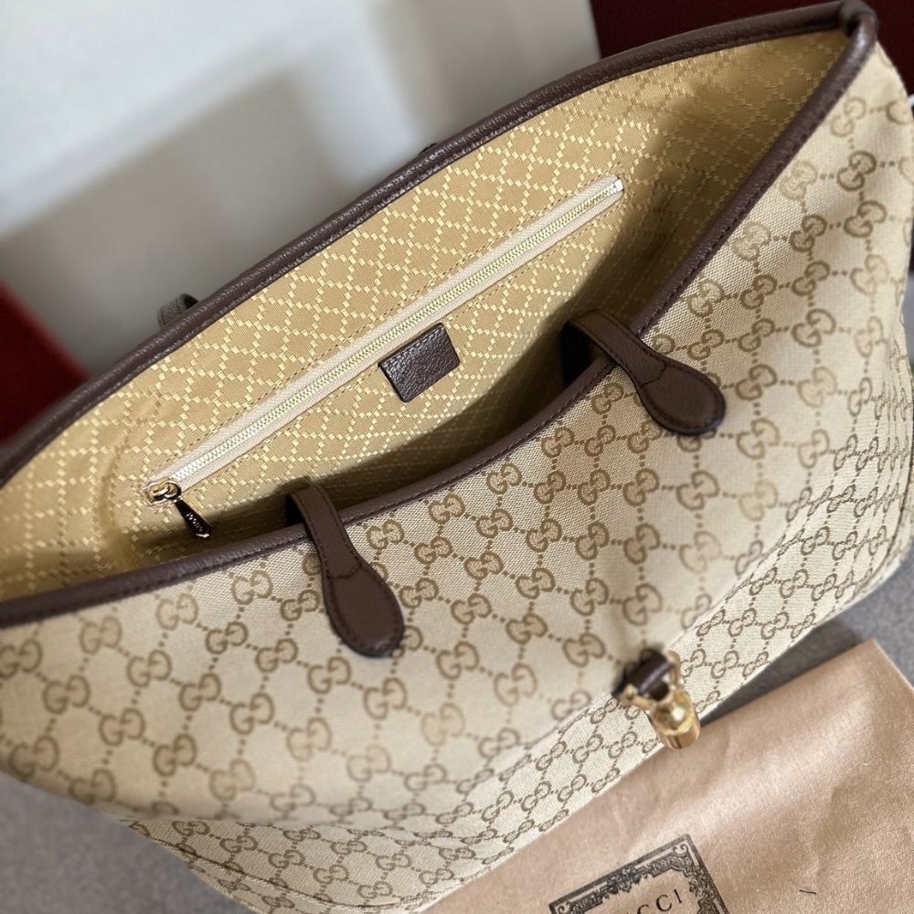 Gucci Jackie Large Tote Bag Sand And Dark Brown 45Cm 867014 FAFV2 9651 - 画像 (7)