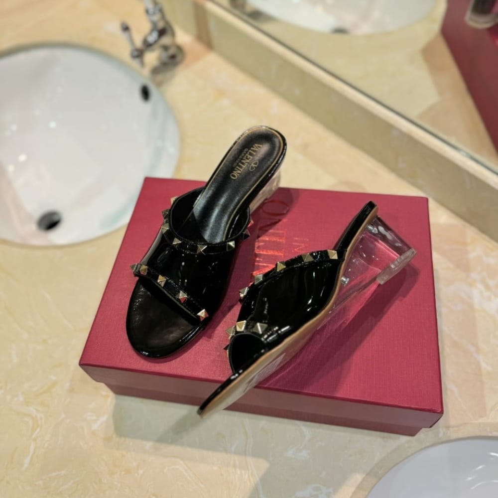 Valentino Garavani Rockstud Skin Heeled Sandals Black - 画像 (4)