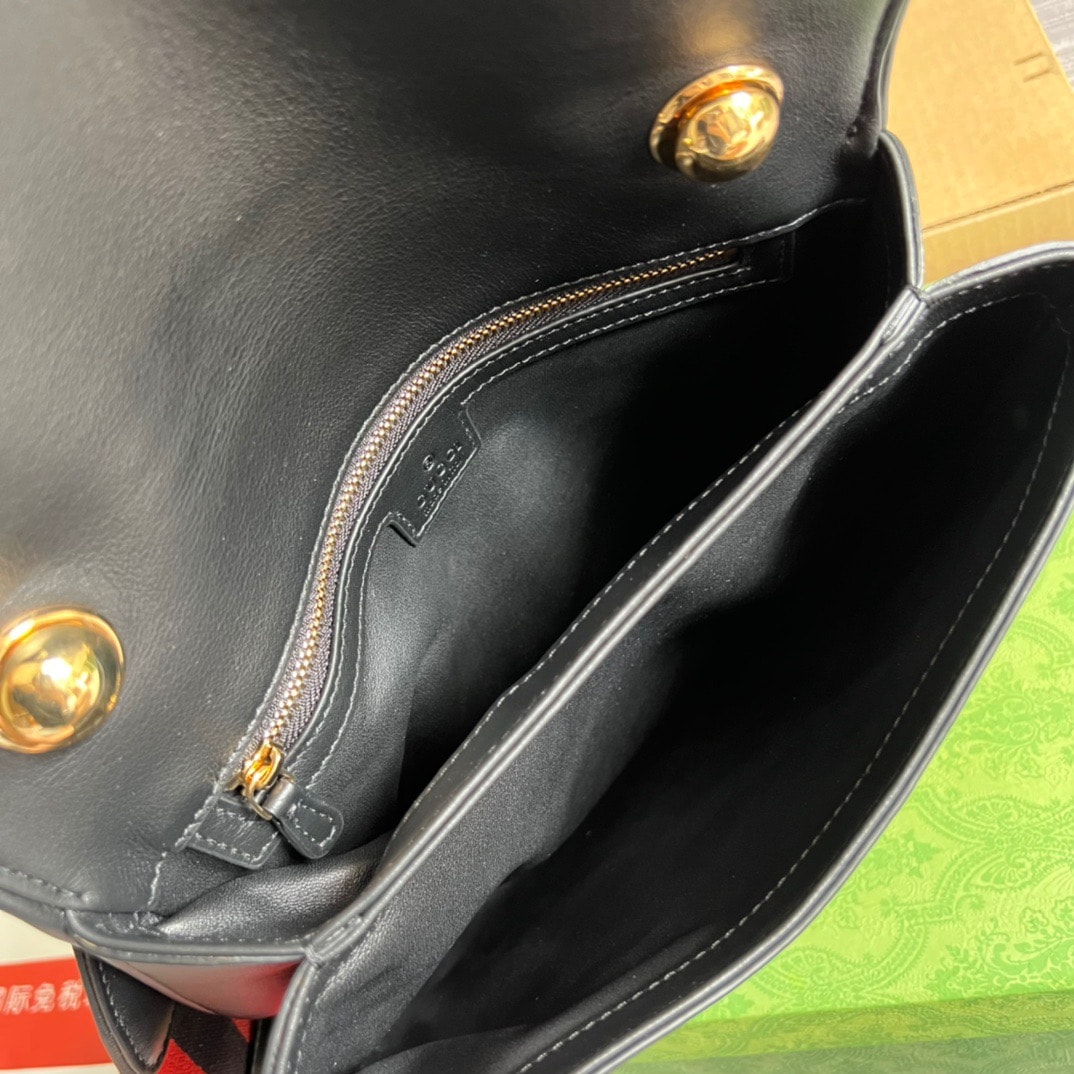 Gucci Blondie Medium Bag Black 29Cm 699210 UXXAG 1064 - 画像 (4)