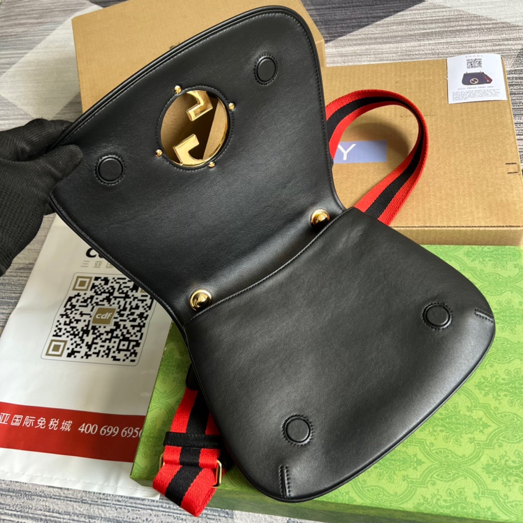 Gucci Blondie Medium Bag Black 29Cm 699210 UXXAG 1064 - 画像 (6)