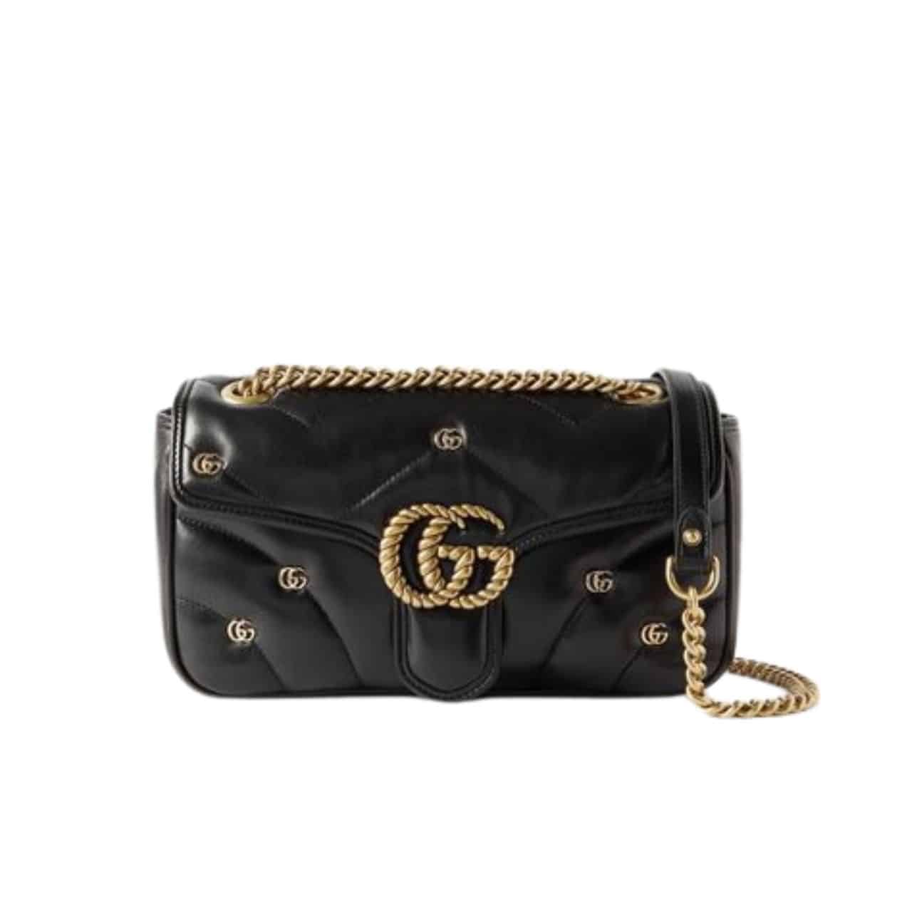 Gucci GGマーモント ショルダーバッグ ブラック 23cm 443497 Aacpg 1000