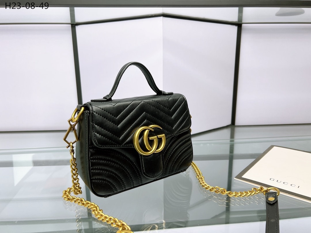 Gucci Gg Marmont Mini Top Handle Bag Black 20Cm 547260 Dtdit 1000 - 画像 (2)