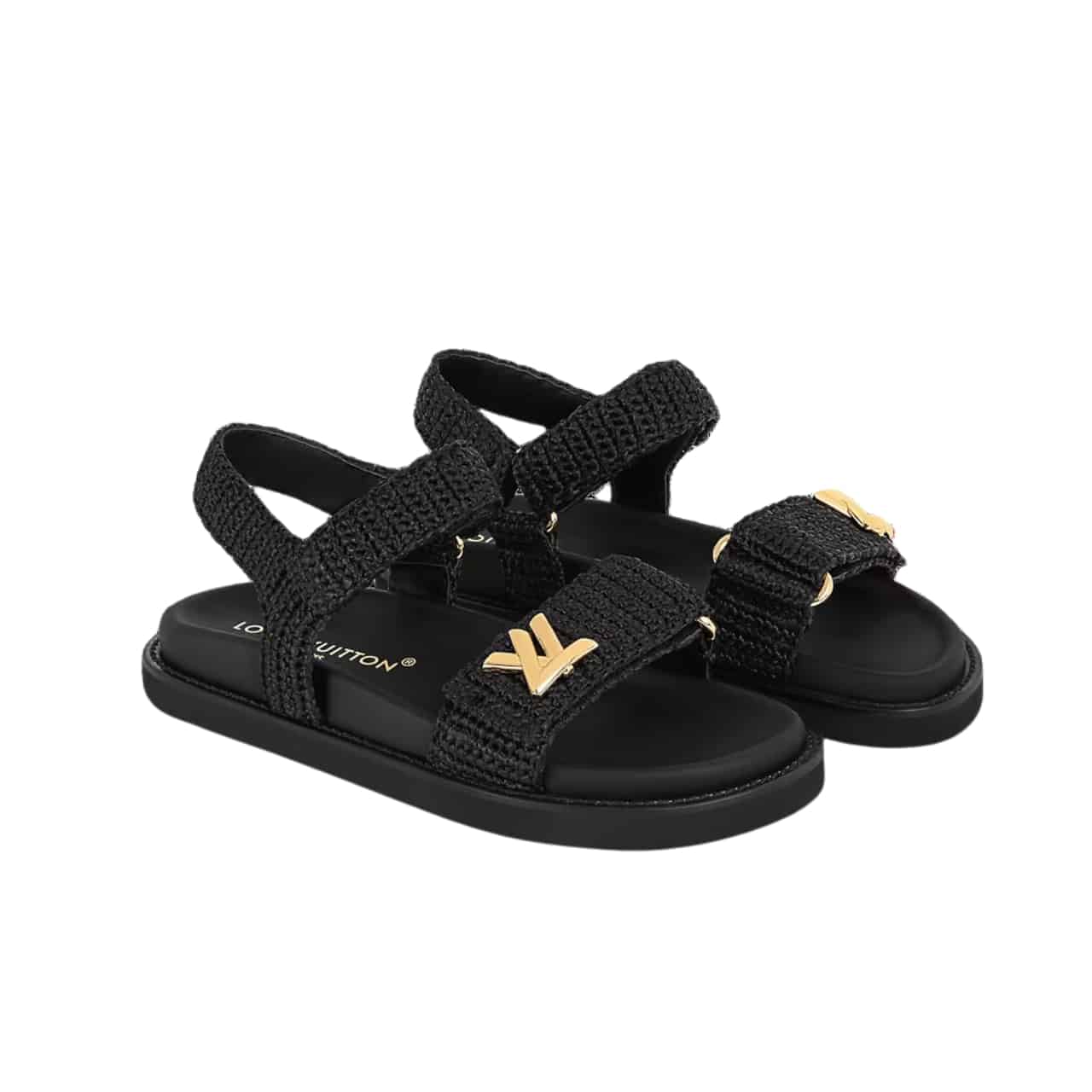 LOUIS VUITTON ルイ・ヴィトン サンセット ライン フラットコンフォートサンダル ブラック レディース 1ABHFZ