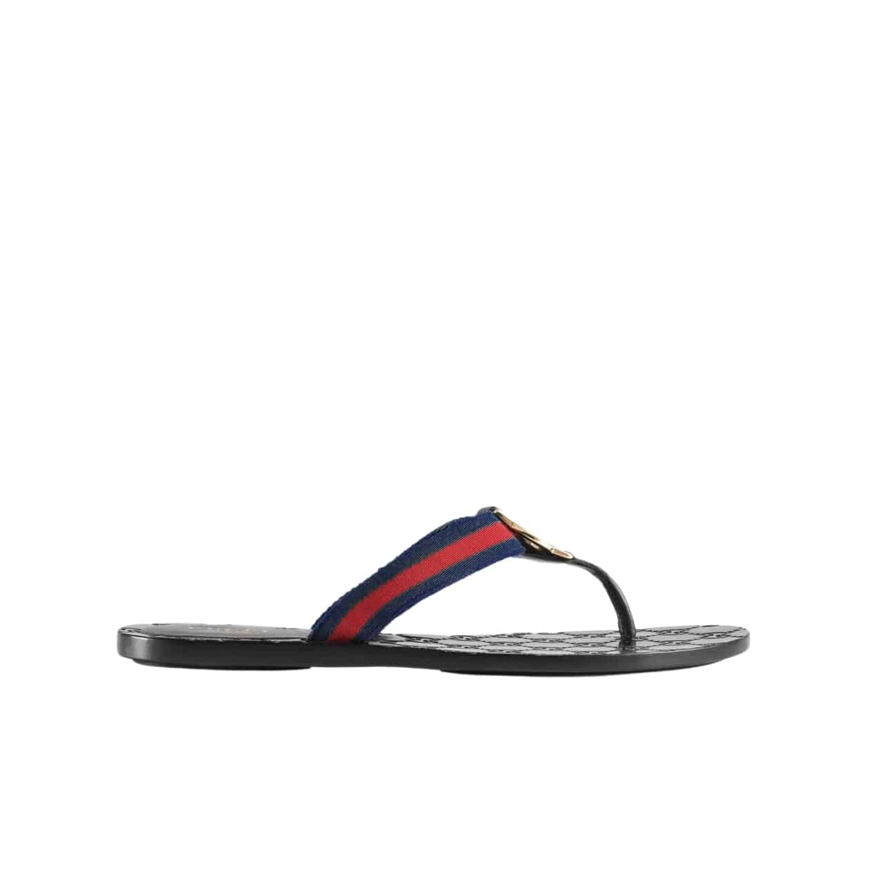 GUCCI グッチ ダブルG トングサンダル レザー ネイビーブルー 0B7N0 7100