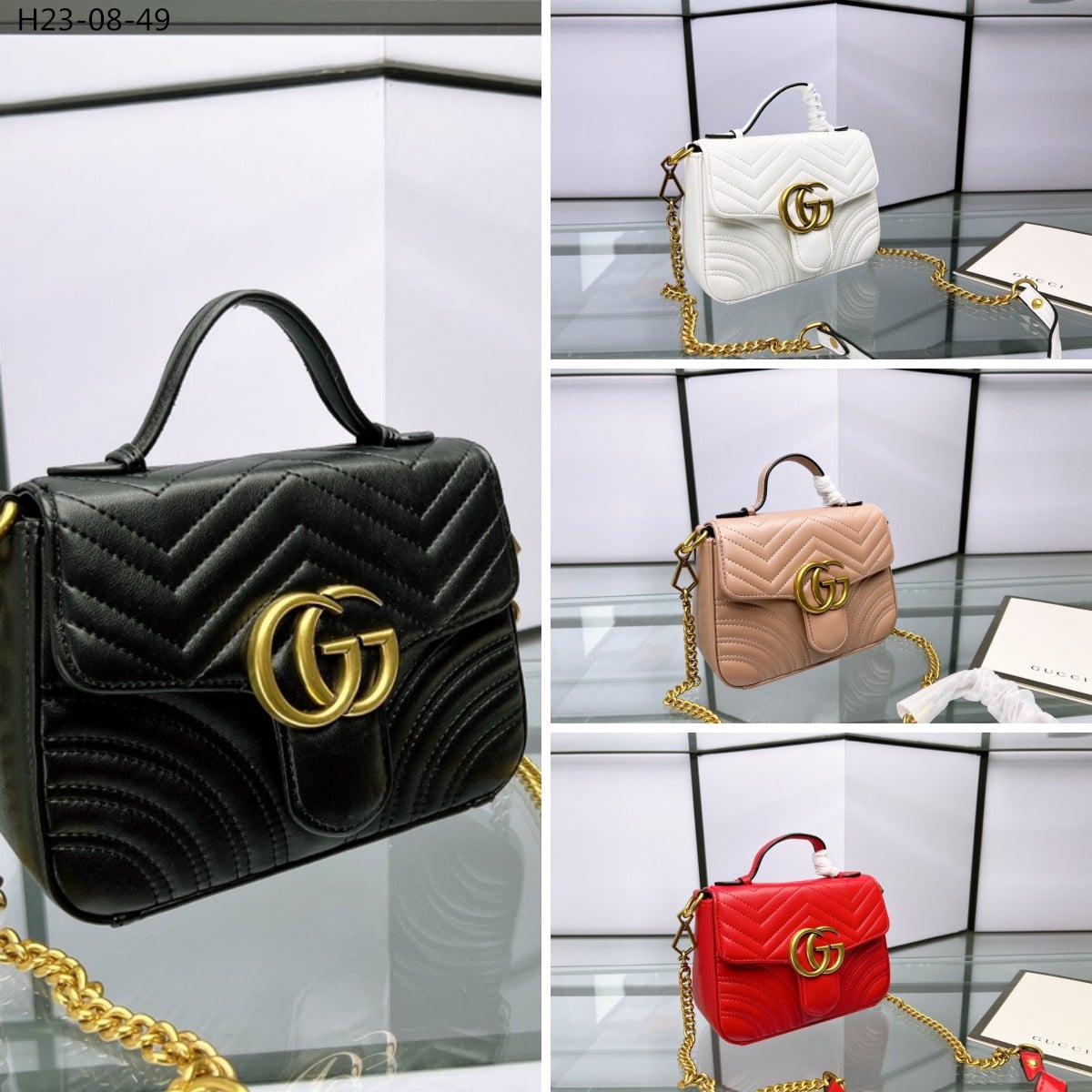 Gucci Gg Marmont Mini Top Handle Bag Black 20Cm 547260 Dtdit 1000 - 画像 (3)