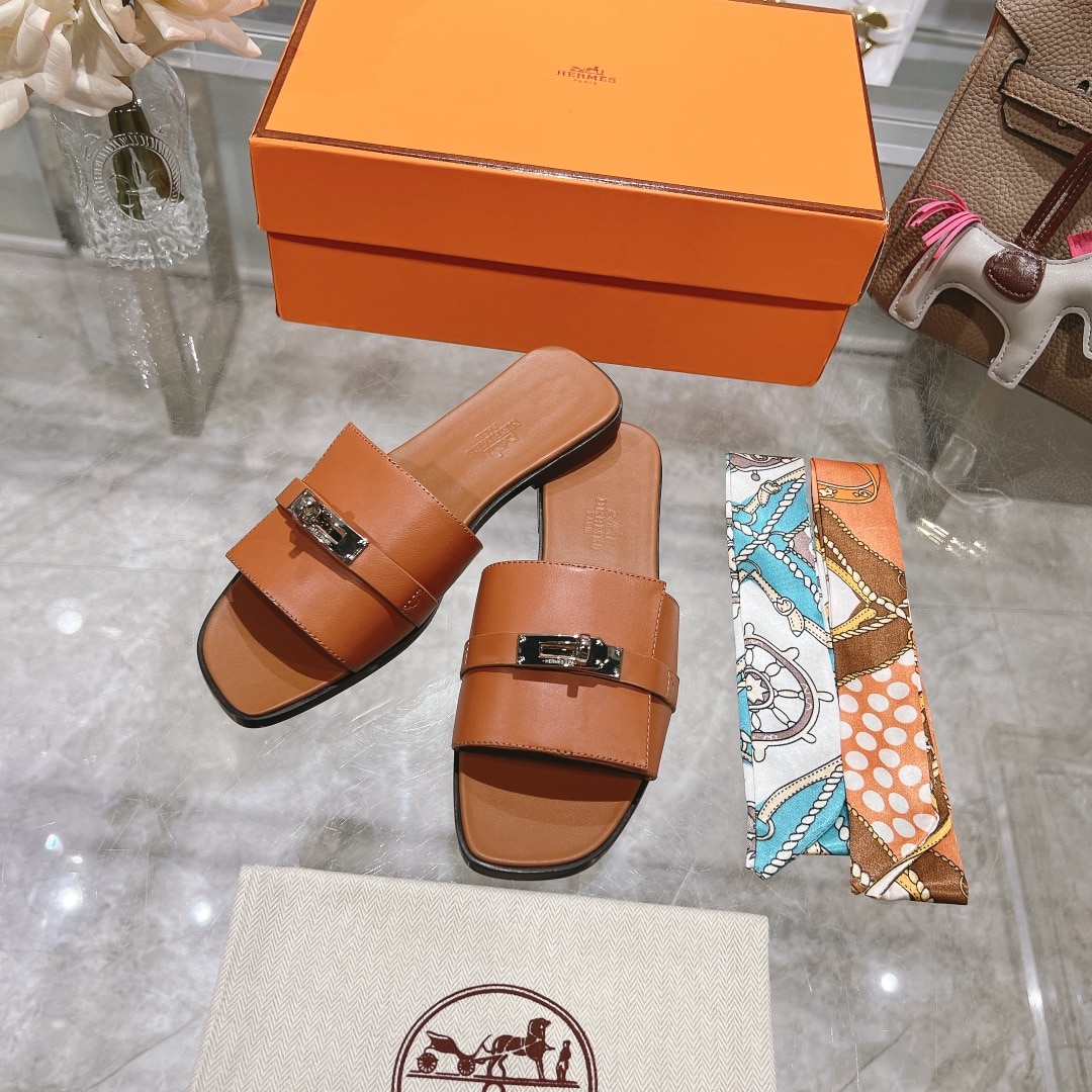 HERMÈS エルメス ジュリア サンダル ブラウン H231056Z A3360 - 画像 (3)