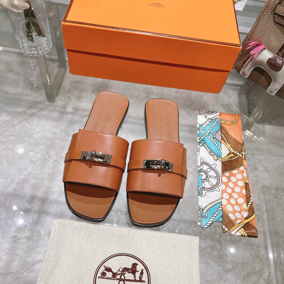 HERMÈS エルメス ジュリア サンダル ブラウン H231056Z A3360 - 画像 (4)