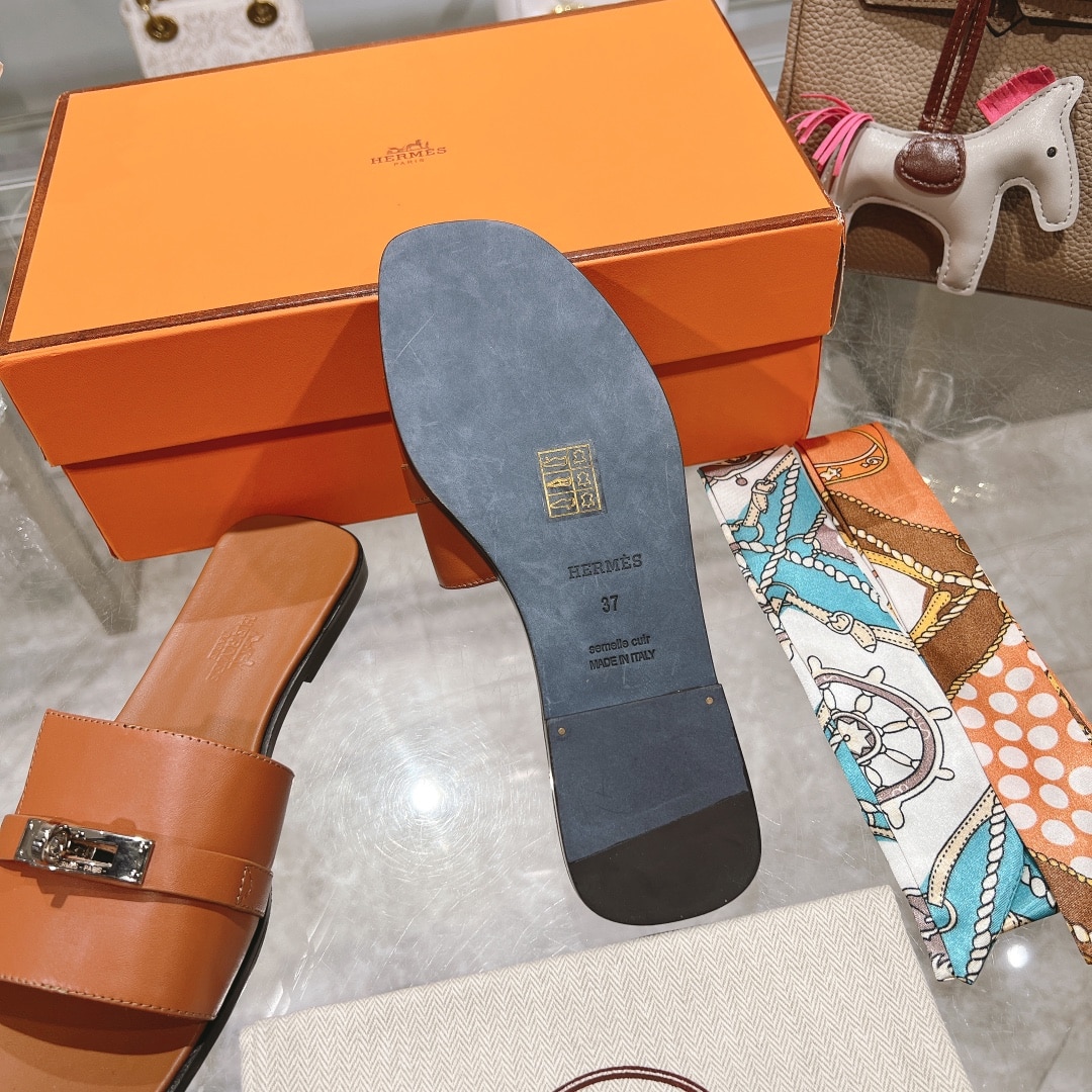 HERMÈS エルメス ジュリア サンダル ブラウン H231056Z A3360 - 画像 (5)