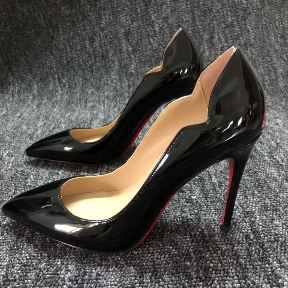 Christian Louboutin クリスチャン ルブタン Hot Chick エナメルレザー パンプス ブラック 型番:1190911BK01 - 画像 (4)