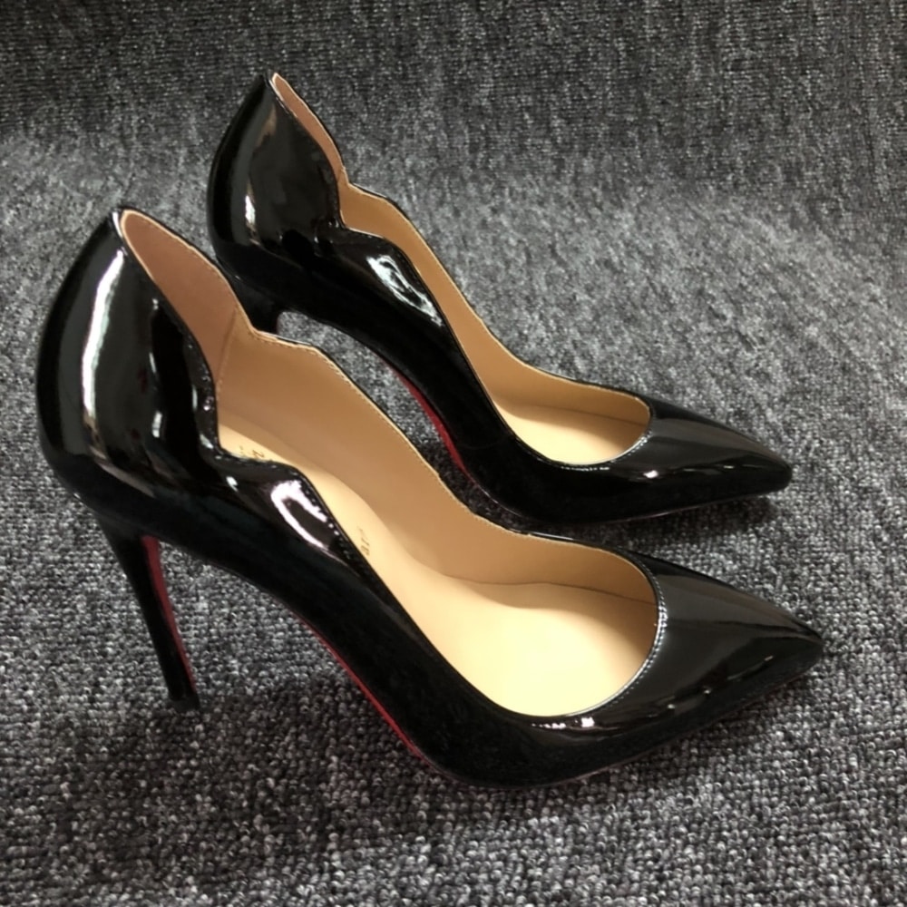 Christian Louboutin クリスチャン ルブタン Hot Chick エナメルレザー パンプス ブラック 型番:1190911BK01 - 画像 (5)
