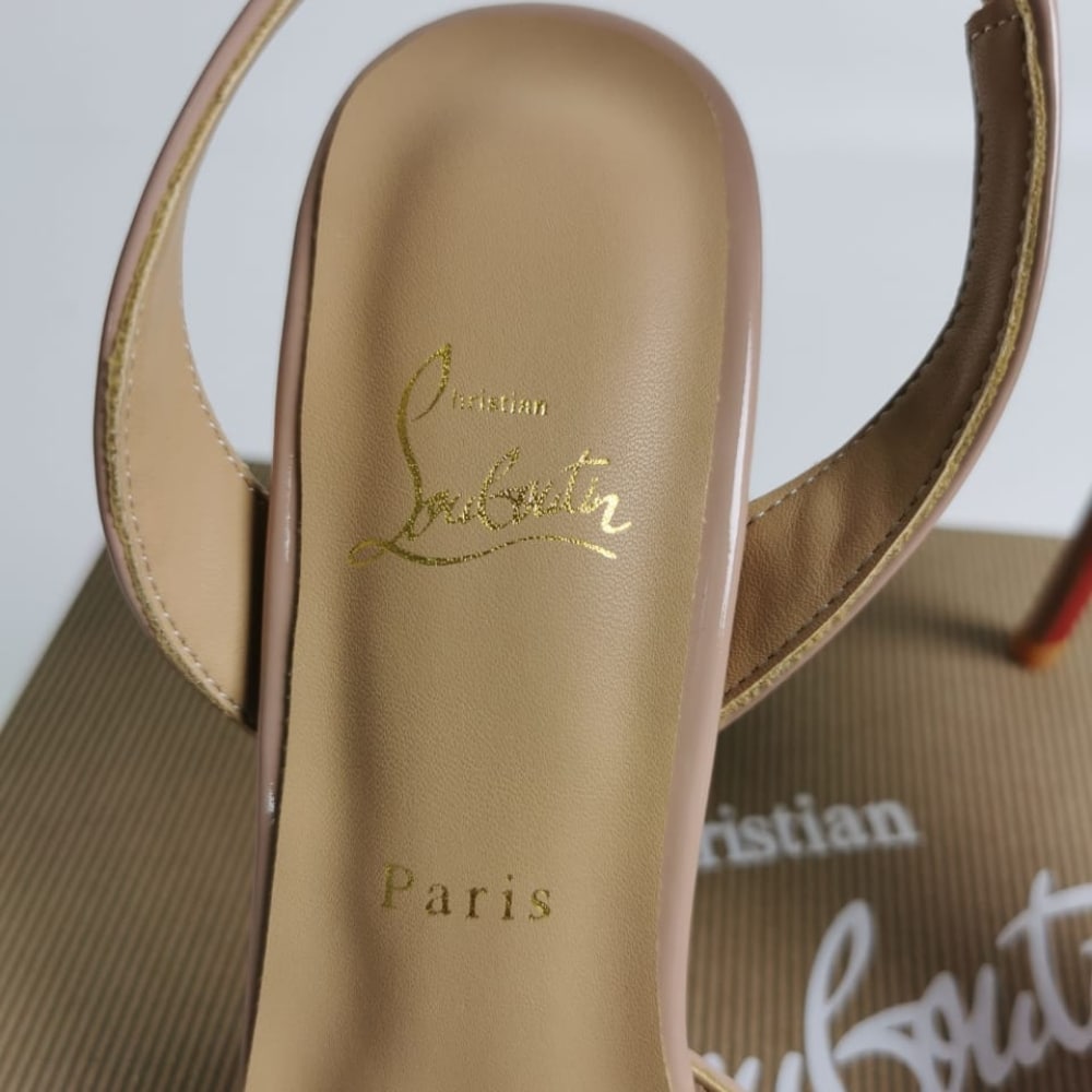 Christian Louboutin Apostropha Sling 80 Nappa Leather Beige 1240830N295 - 画像 (7)