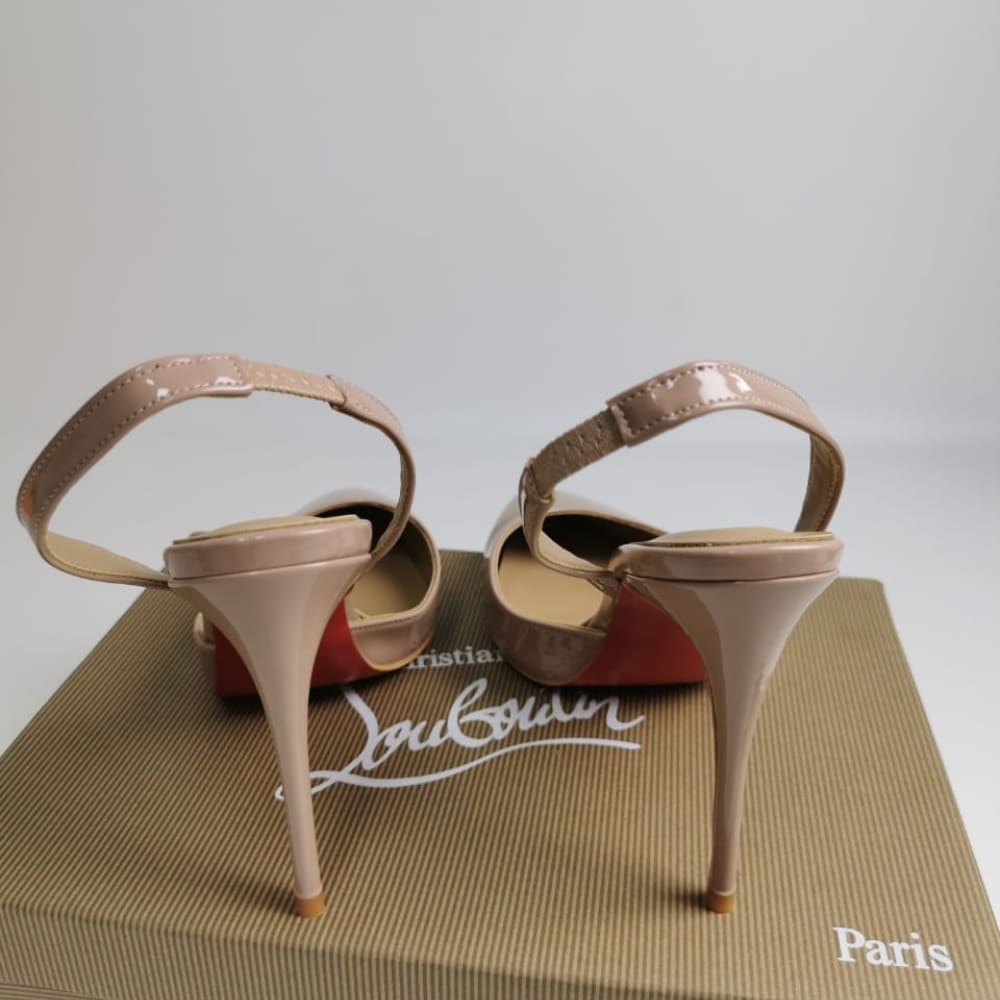 Christian Louboutin Apostropha Sling 80 Nappa Leather Beige 1240830N295 - 画像 (5)