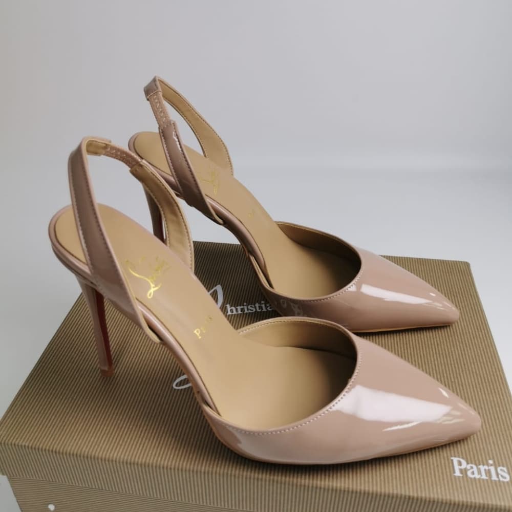 Christian Louboutin Apostropha Sling 80 Nappa Leather Beige 1240830N295 - 画像 (2)