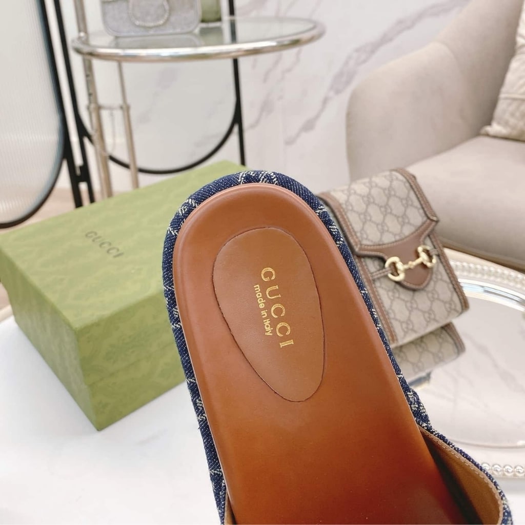 GUCCI グッチ レディース プラットフォーム スライドサンダル GGデニム ブルー 623212 2KQ00 4402 - 画像 (10)