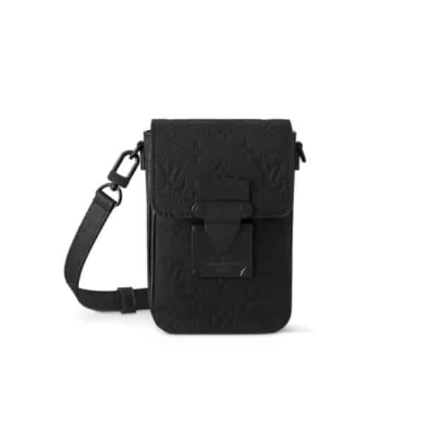 LOUIS VUITTON ルイ・ヴィトン Sロック バーティカル ウェアラブル ウォレット ブラック 19cm 型番：M81524
