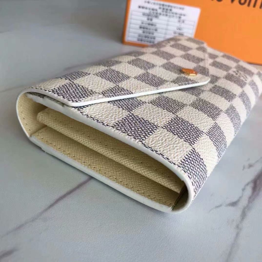 LOUIS VUITTON ルイ・ヴィトン ポルトフォイユ・サラ ダミエ・アズール 19cm 型番:N63208 - 画像 (5)