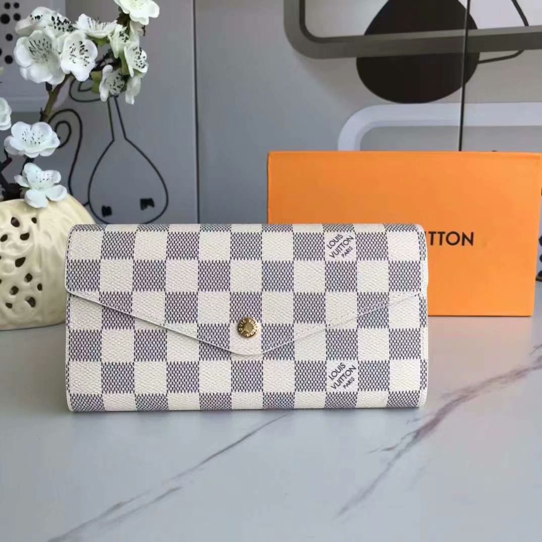 LOUIS VUITTON ルイ・ヴィトン ポルトフォイユ・サラ ダミエ・アズール 19cm 型番:N63208 - 画像 (2)