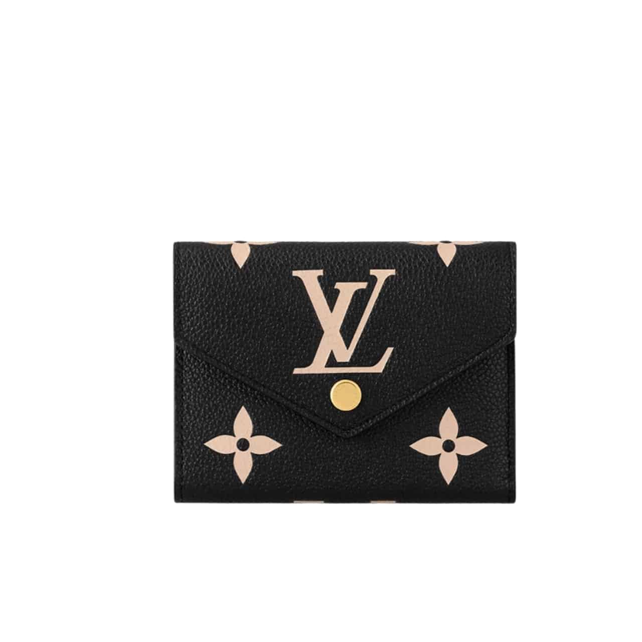 LOUIS VUITTON ルイ・ヴィトン ヴィクトリーヌ ウォレット ブラック×ベージュ 12cm 型番：M80968