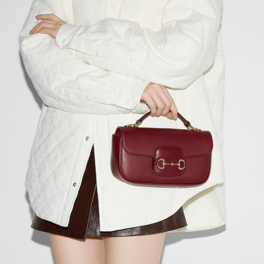 Gucci Horsebit 1955 Small Top Handle Bag Rosso Ancora Red 22Cm 815206 Aaec2 6207 - 画像 (3)