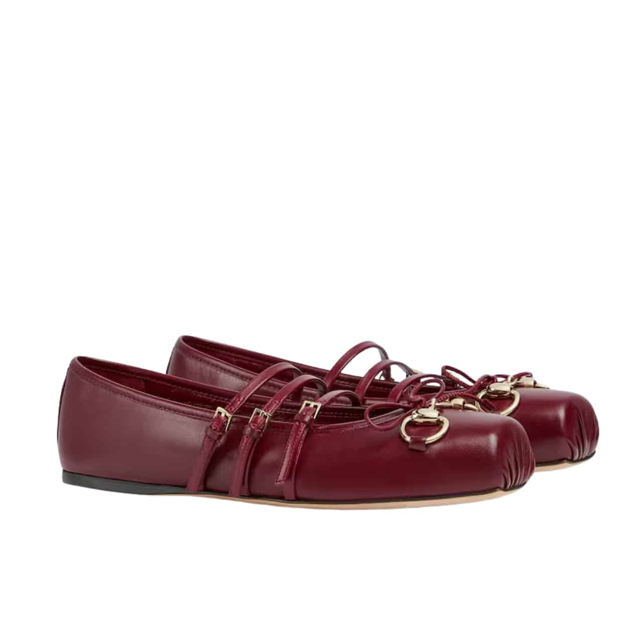 GUCCI グッチ レディース ホースビット バレエフラット サケット レッド 821219 AAEA4 6207