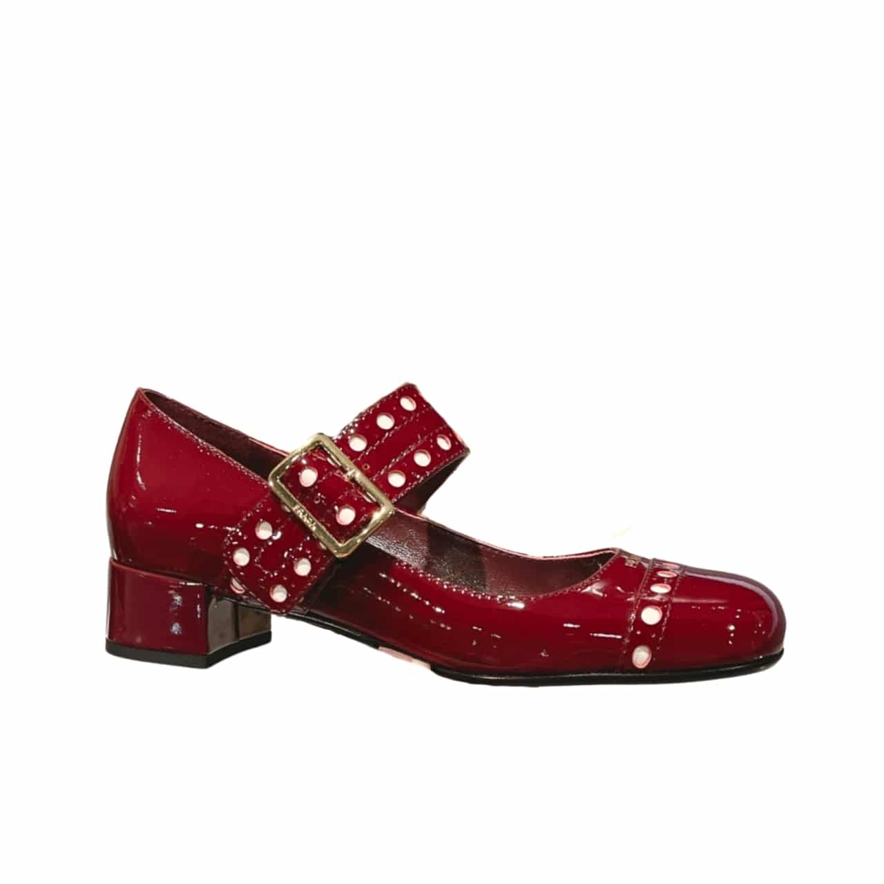 PRADA プラダ エナメルレザー メリージェーン パンプス レッド