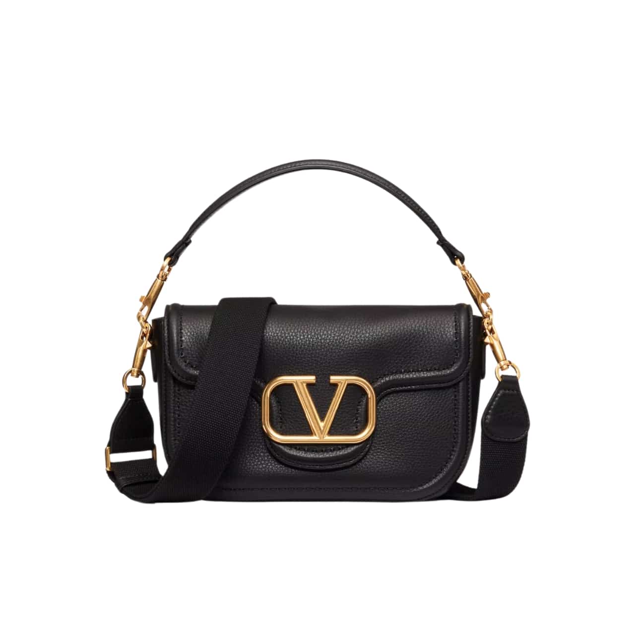 Valentino ガラヴァーニ オールタイム グレインレザー ショルダーバッグ ブラック 23cm 5W0B0N20Imz 0No