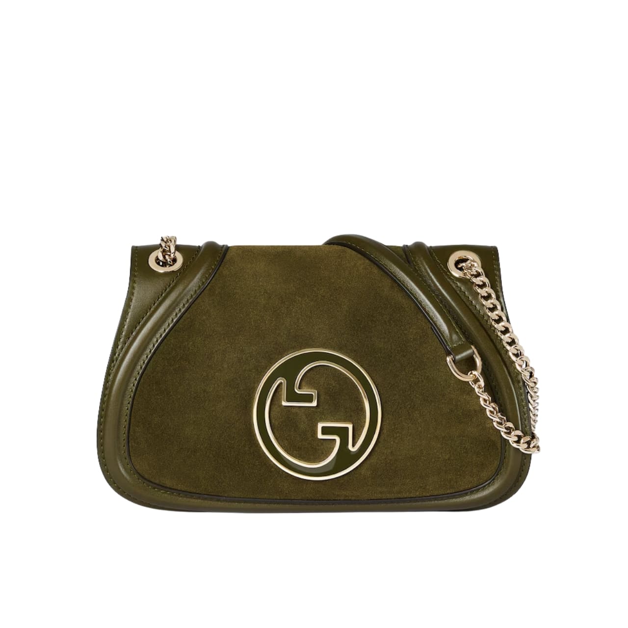GUCCI グッチ ブロンディ スモールショルダーバッグ ダークグリーン スエード 26cm 型番：815715 CAAAU 3027