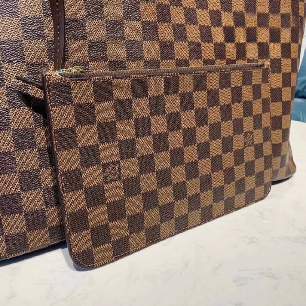 Louis Vuitton Neverfull GM Damier Ebene Canvas Tote Bag Cerise Red 39cm N40597 - 画像 (4)