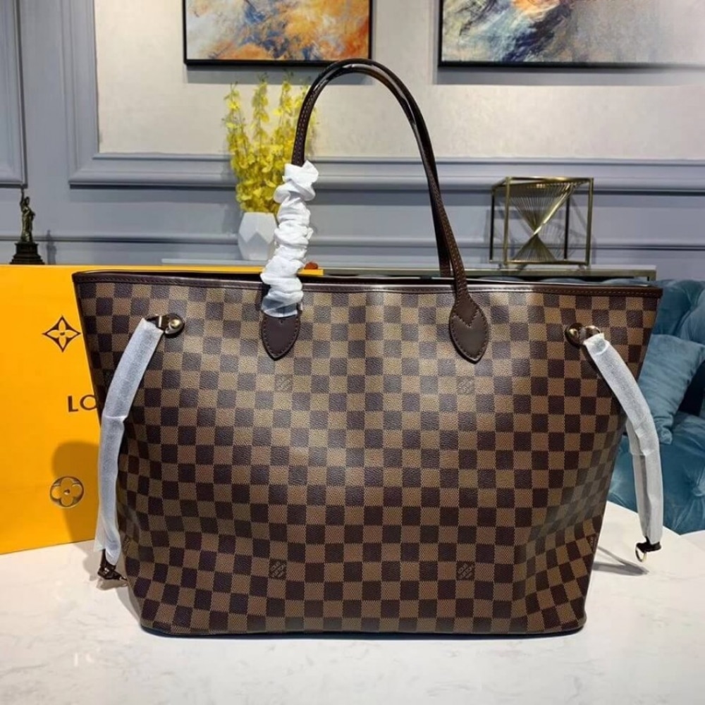 Louis Vuitton Neverfull GM Damier Ebene Canvas Tote Bag Cerise Red 39cm N40597 - 画像 (2)