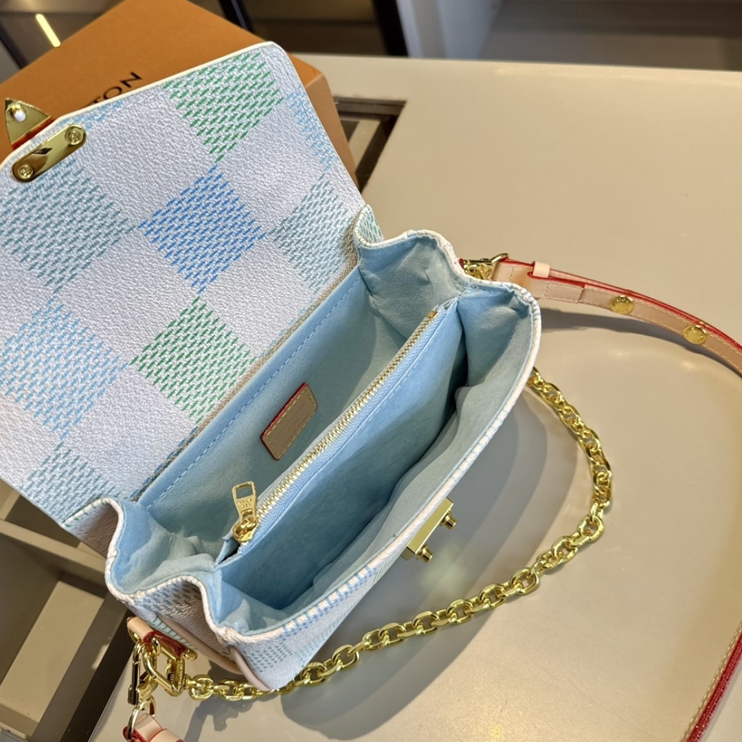 Louis Vuitton Pochette Métis East West Damier Canvas Light Blue 21cm - 画像 (8)