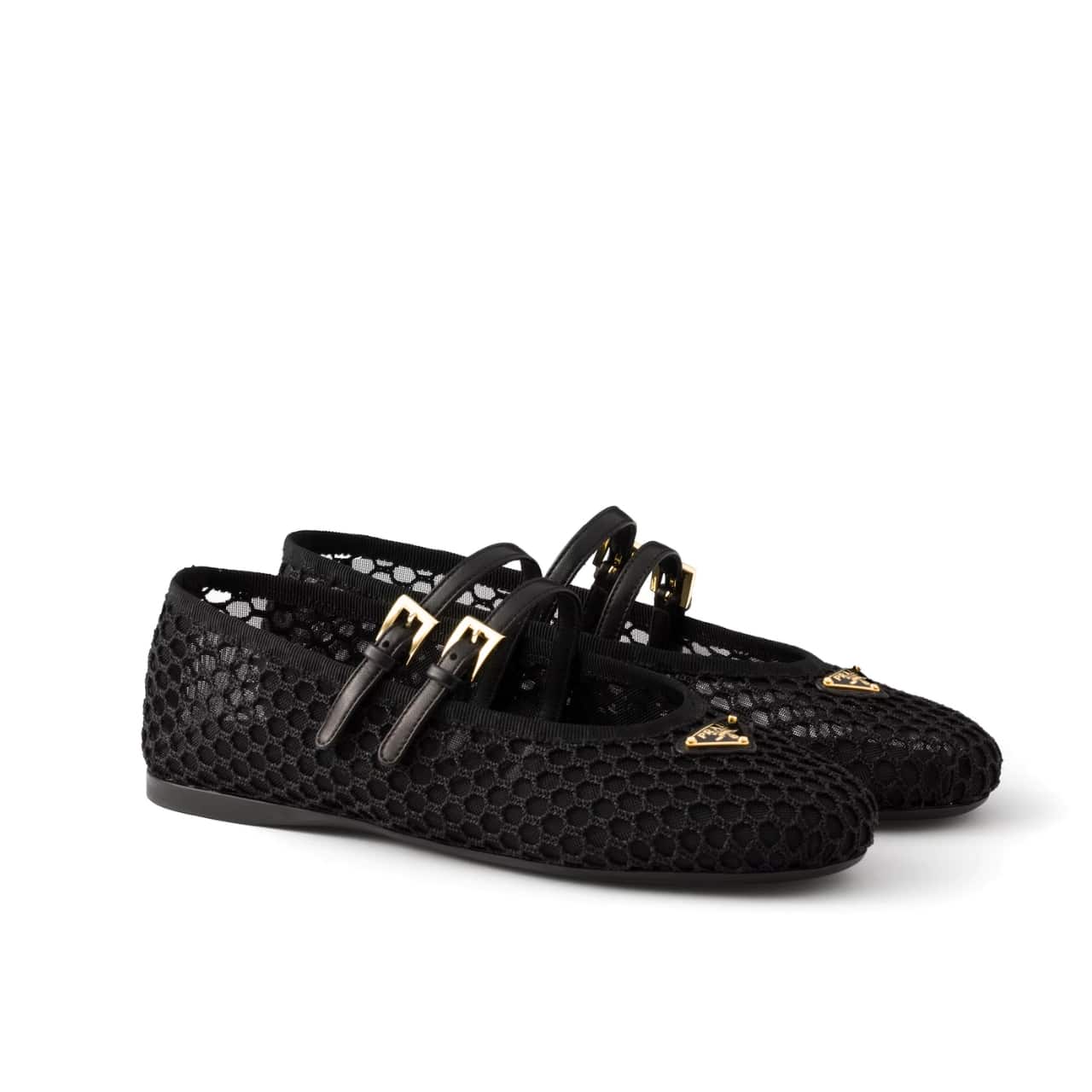 PRADA プラダ メッシュファブリック バレリーナ ブラック 1F915N 099 F0002 F005