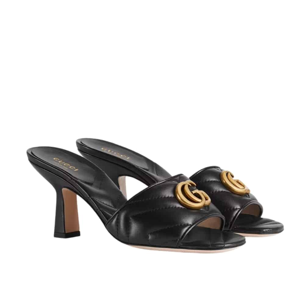 GUCCI グッチ マーモント ダブルG スライドサンダル ブラック 674839 BKO00 1000