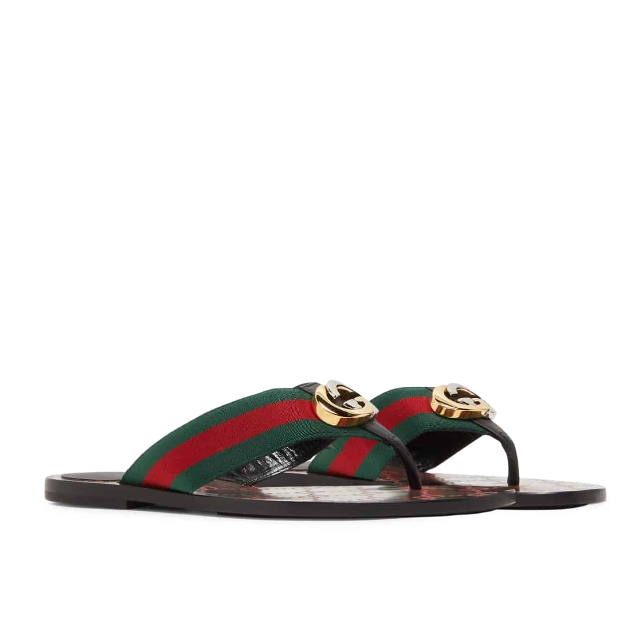 GUCCI グッチ GG ウェブ トングサンダル ブラック 型番：612138 H9020 8476