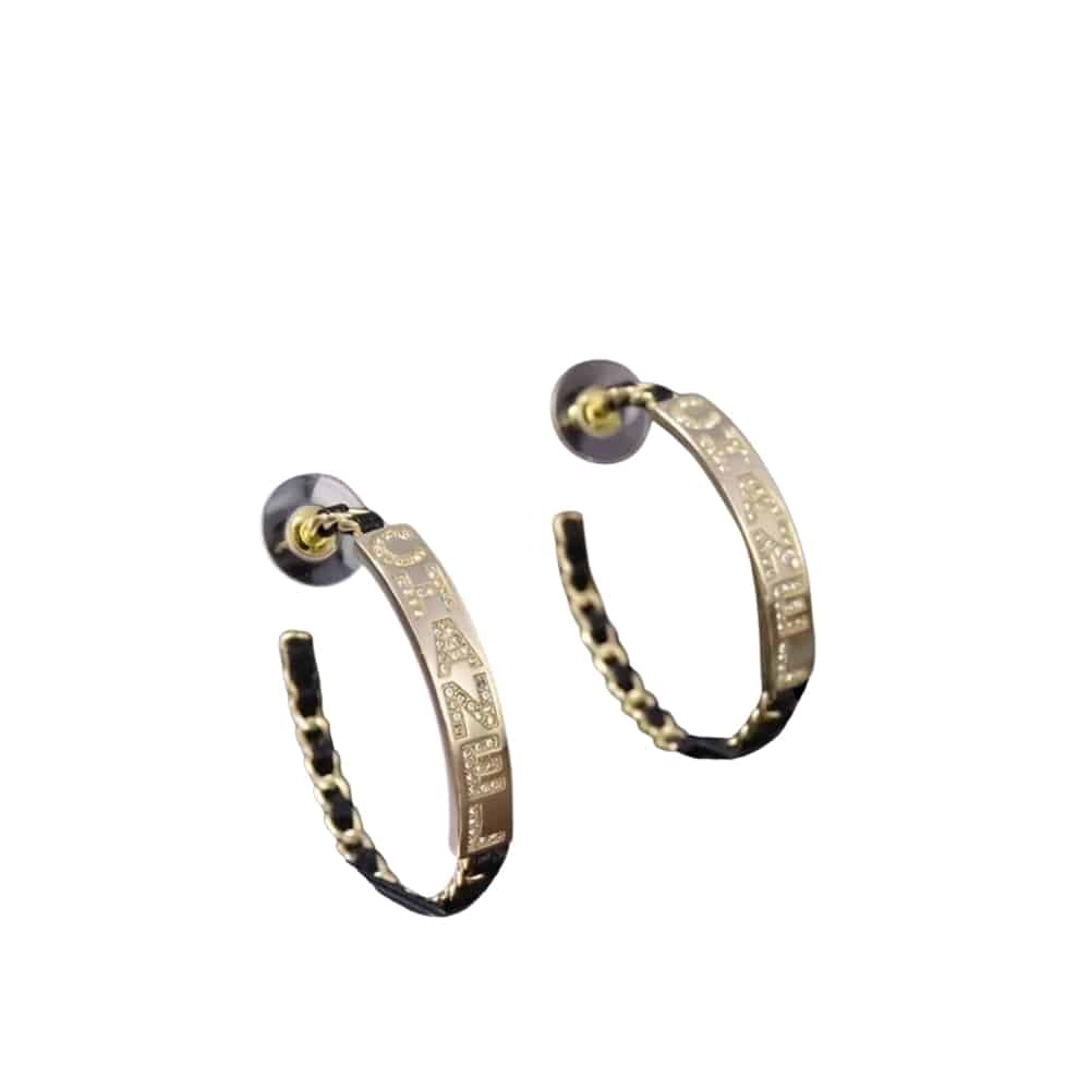 CHANEL シャネル イヤリング ブラック×ゴールド