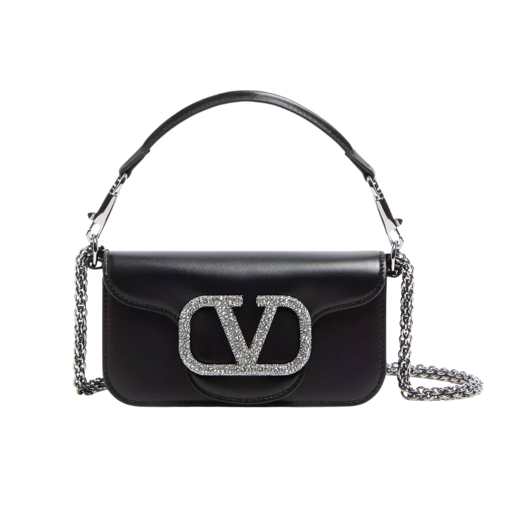 Valentino ガラヴァーニ Locò スモール ショルダーバッグ ジュエルロゴ ブラック 20cm 7W2B0K53CWR 249