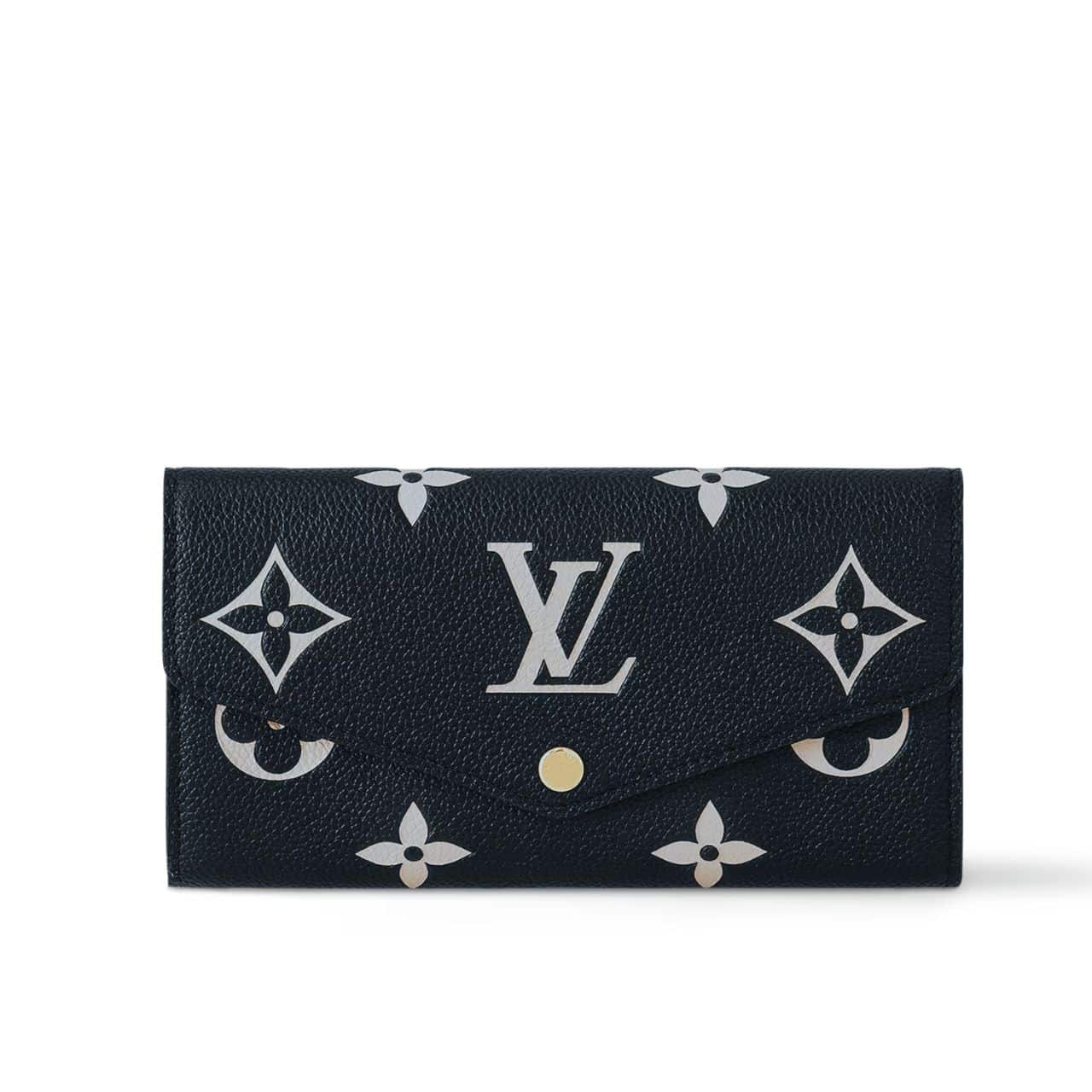 LOUIS VUITTON ルイ・ヴィトン サラ ウォレット バイカラー モノグラム・アンプラント ブラック×ベージュ 19cm 型番：M80496