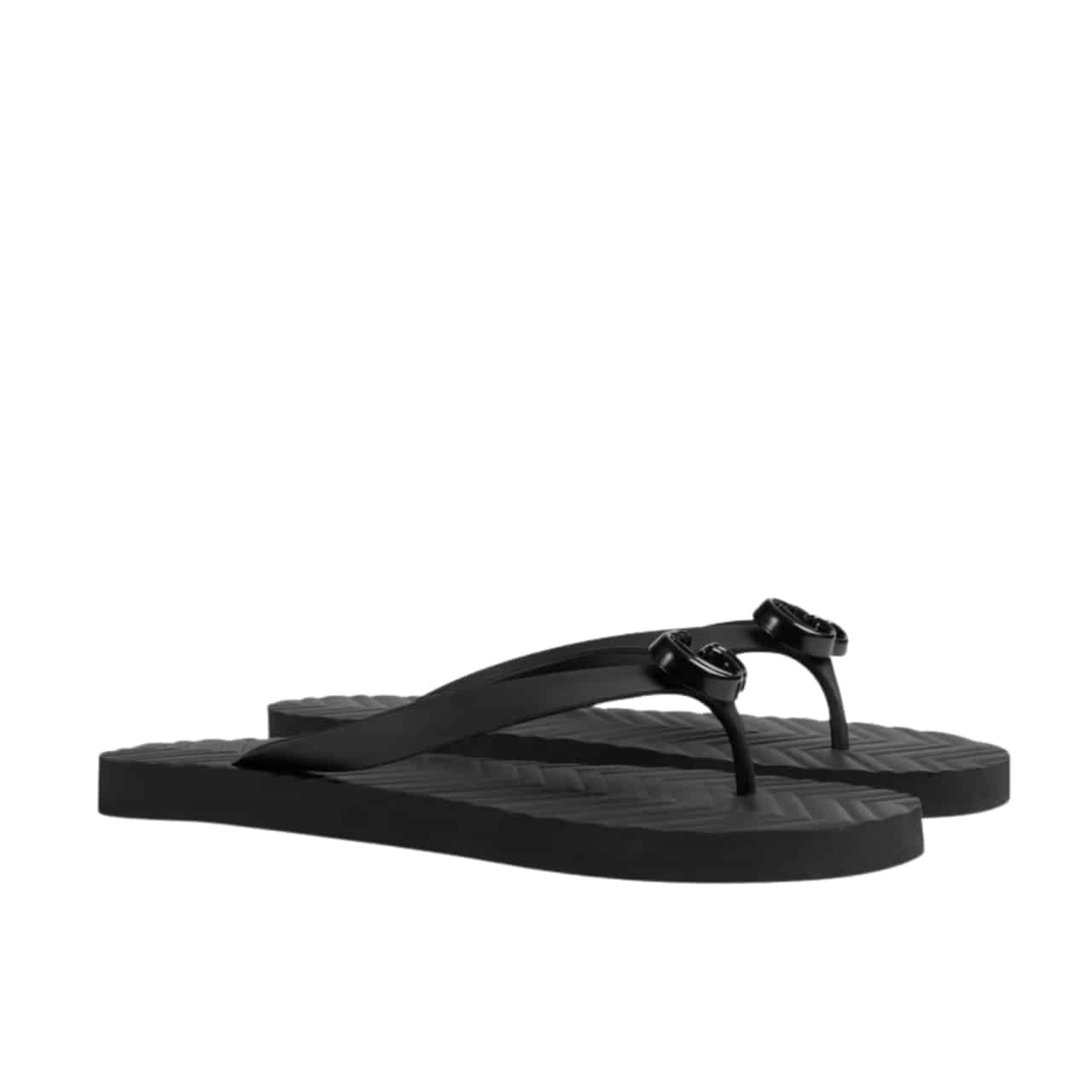 GUCCI グッチ レディース シェブロン トングサンダル ブラック 655463 J8710 1000