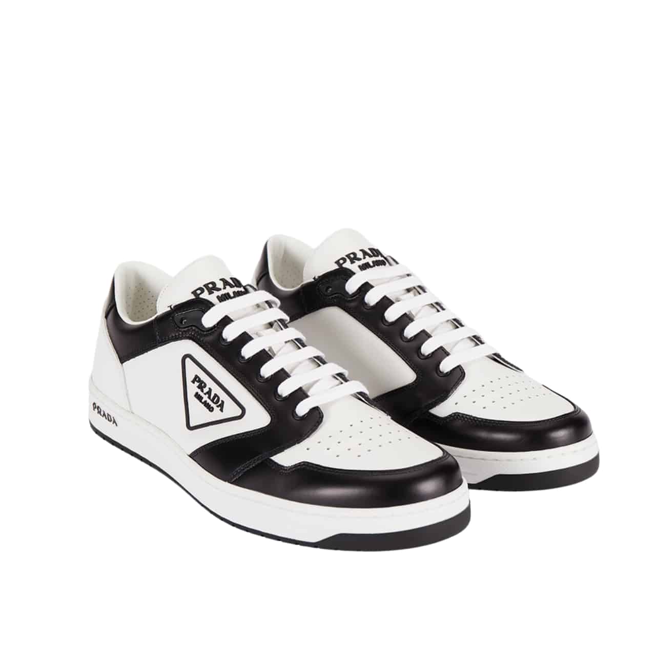 PRADA プラダ ディストリクト レザー スニーカー ブラック×ホワイト 型番：1E790M 3LJ6 F0964 F030