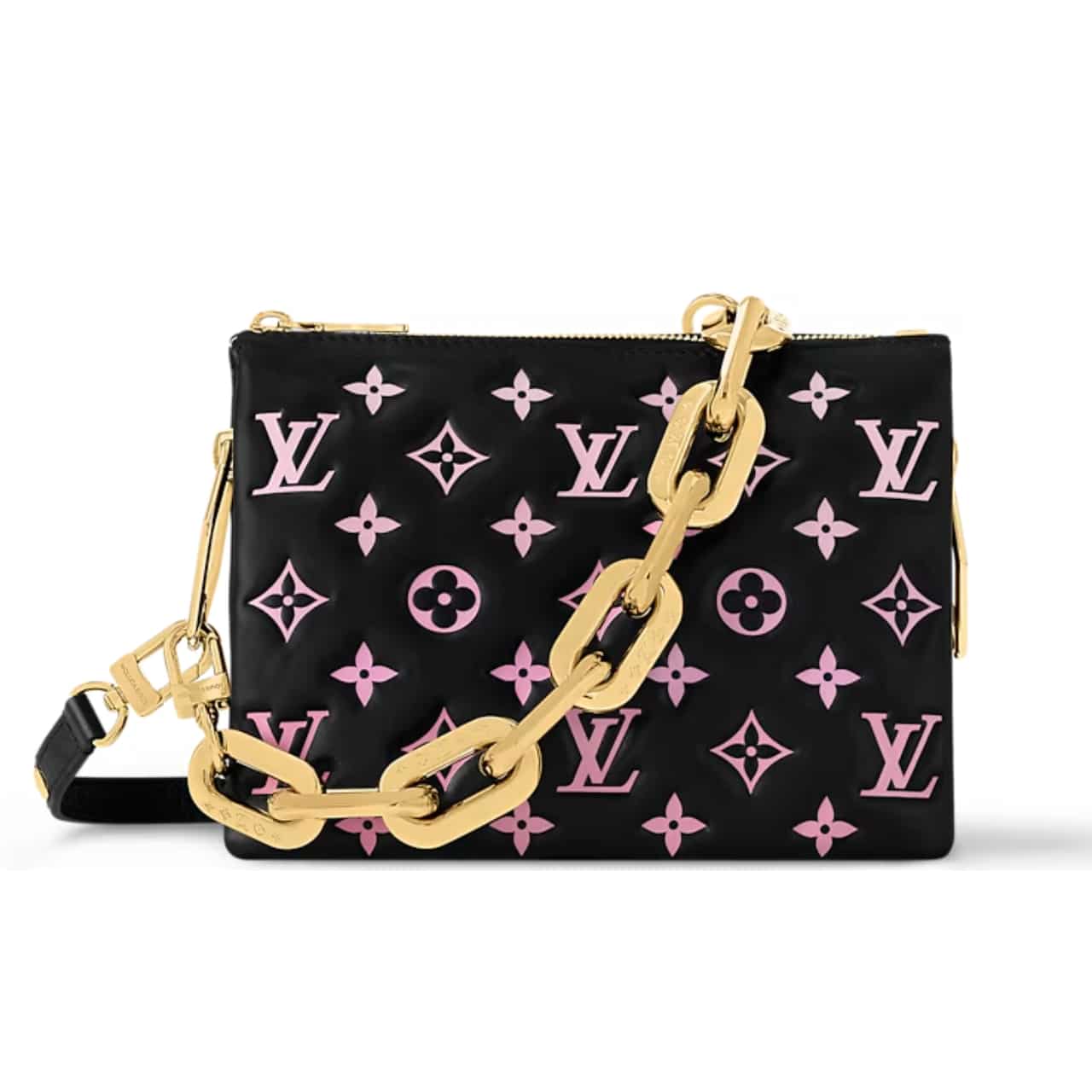 Louis Vuitton クッサン BB バッグ ブラック／ピンク 21cm M12159