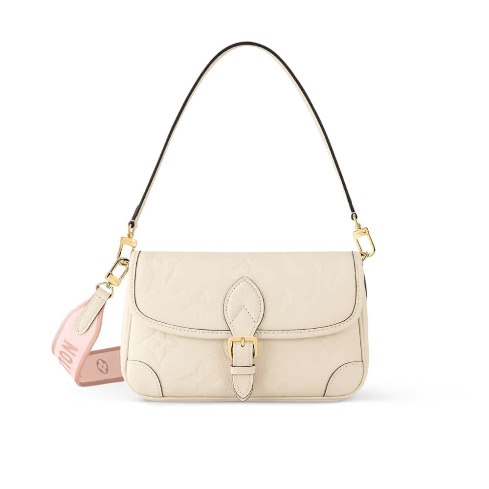 Louis Vuitton ダイアン モノグラム アンプラント レザー ホワイト 24cm M46388