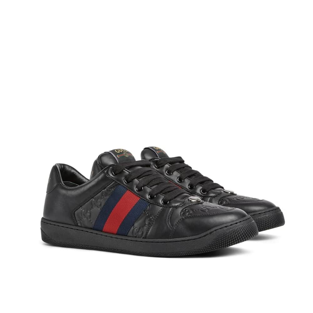 GUCCI グッチ メンズ スクリーナー スニーカー ブラックレザー 798785 AADU0 1074